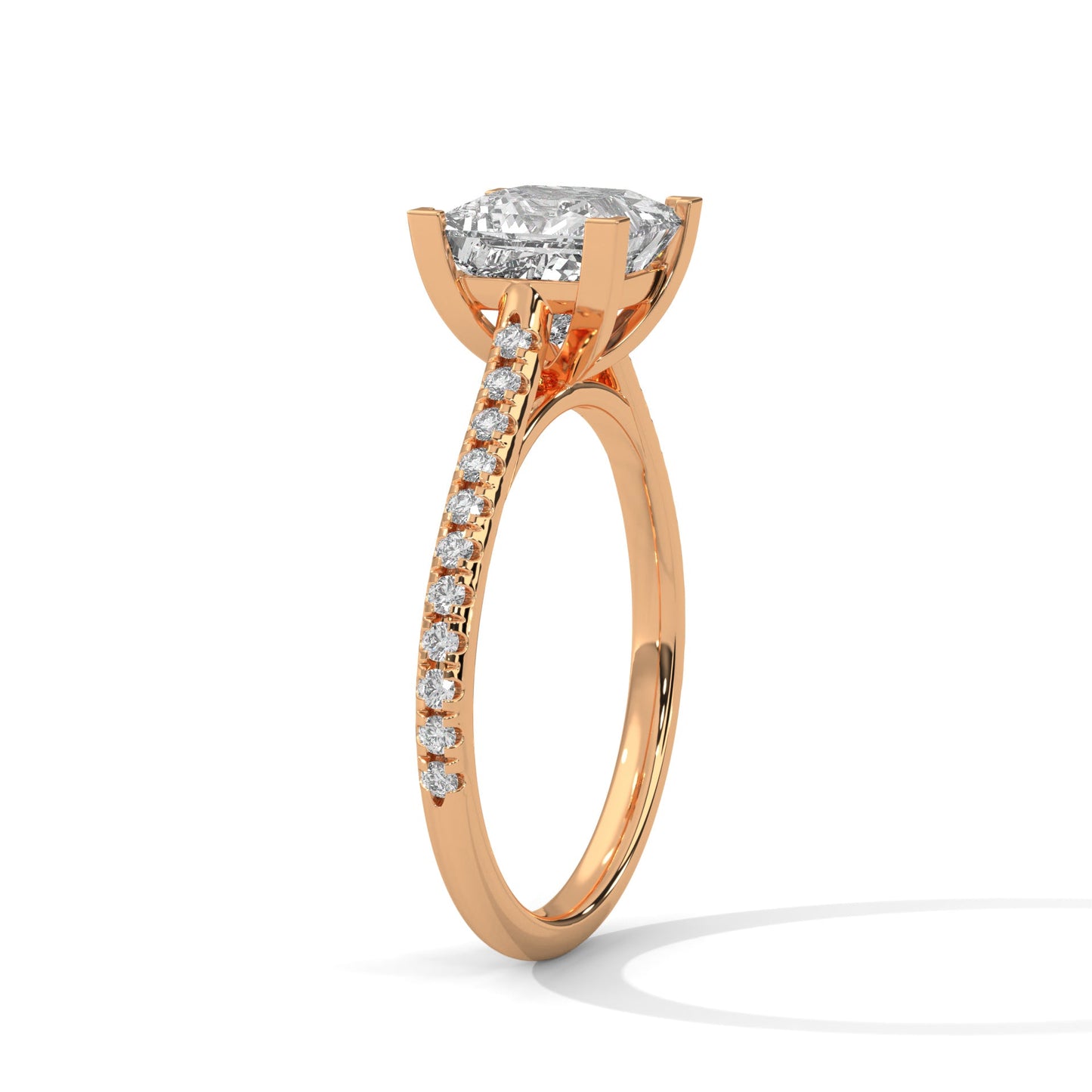 Sivella Charm 1 CT Princess-Cut Lab Grown Diamond Pave Ring | 1.22 CTW