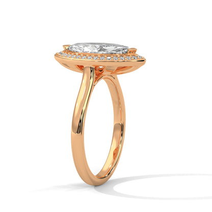Double Halo 1.5 CTW Marquise-Cut Lab Grown Diamond Ring | 1.66 CTW