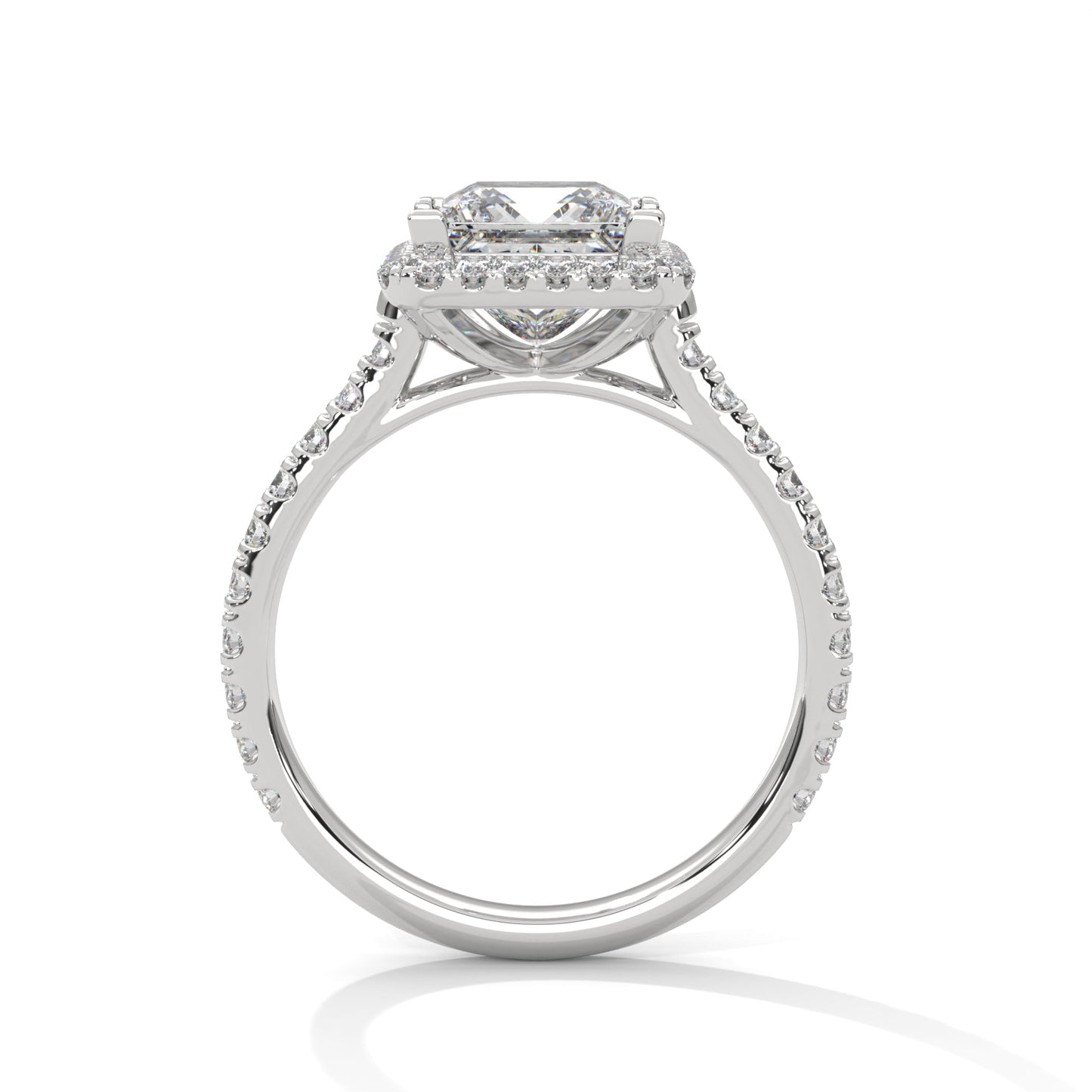 Halo Princess-Cut 1.5 CTW Lab Grown Diamond Ring | 2.07 CTW