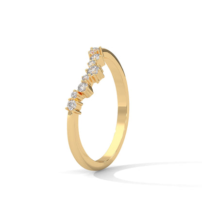 Elegant Round Lab-Grown Diamond Gold Wedding Band | 0.15 CTW