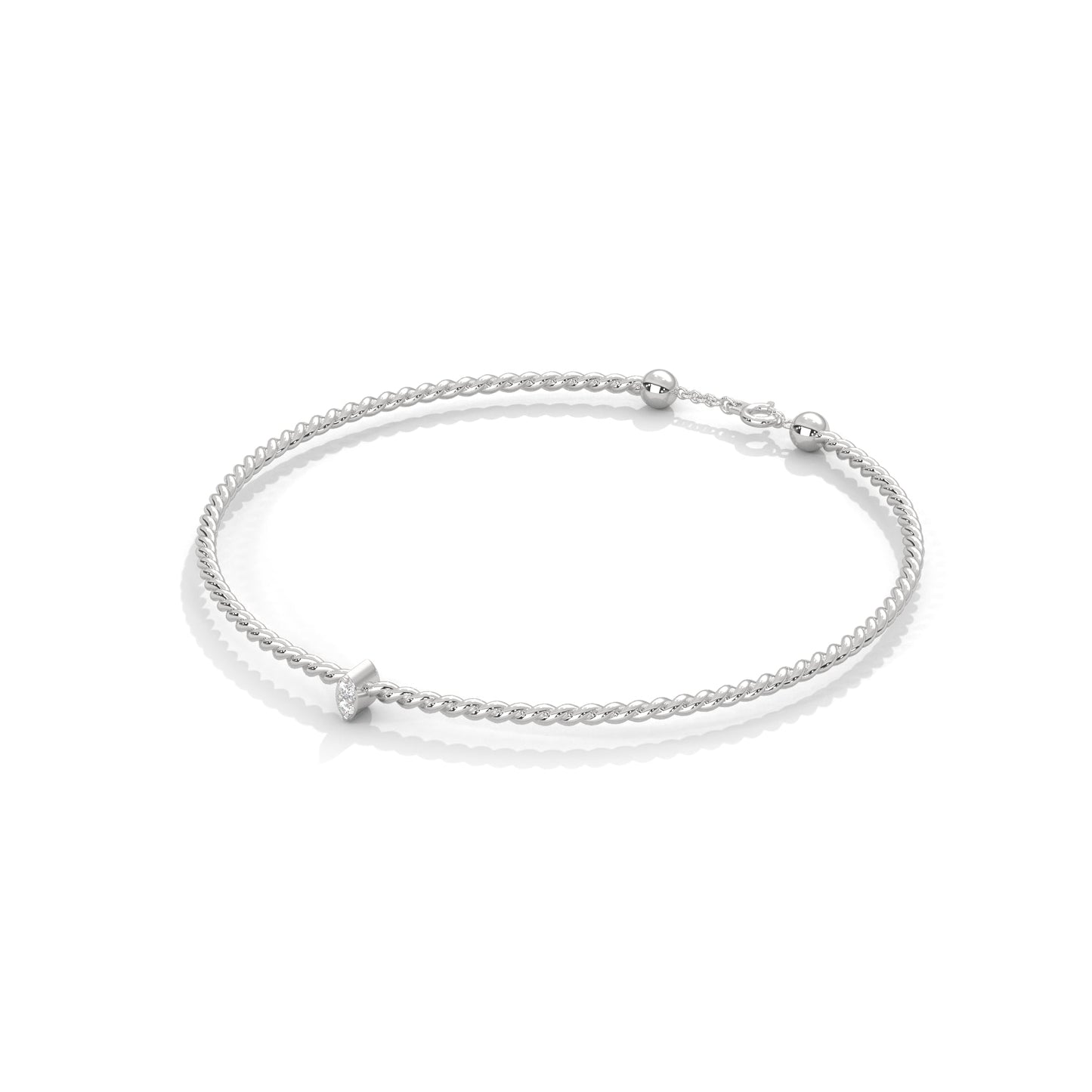 Delicate Twisted Rope Lab-Grown Diamond Gold Bracelet | 0.04 CTW