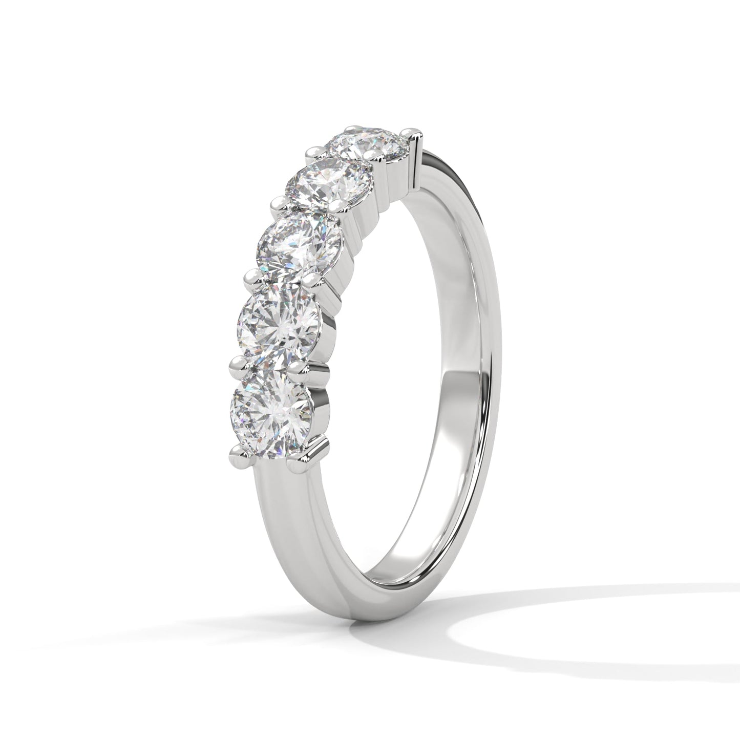 Brilliant Bonds Gold Round Diamond Prong Set Band Ring | 1.10 CTW