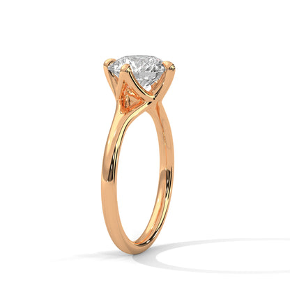 Round Brilliant-Cut Split Shank Engagement Ring with 2ct Lab-Grown Diamond (F VS1)