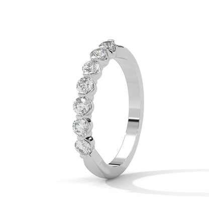 Elegant Round Lab-Grown Diamond Gold Half-Eternity Band | 0.55 CTW