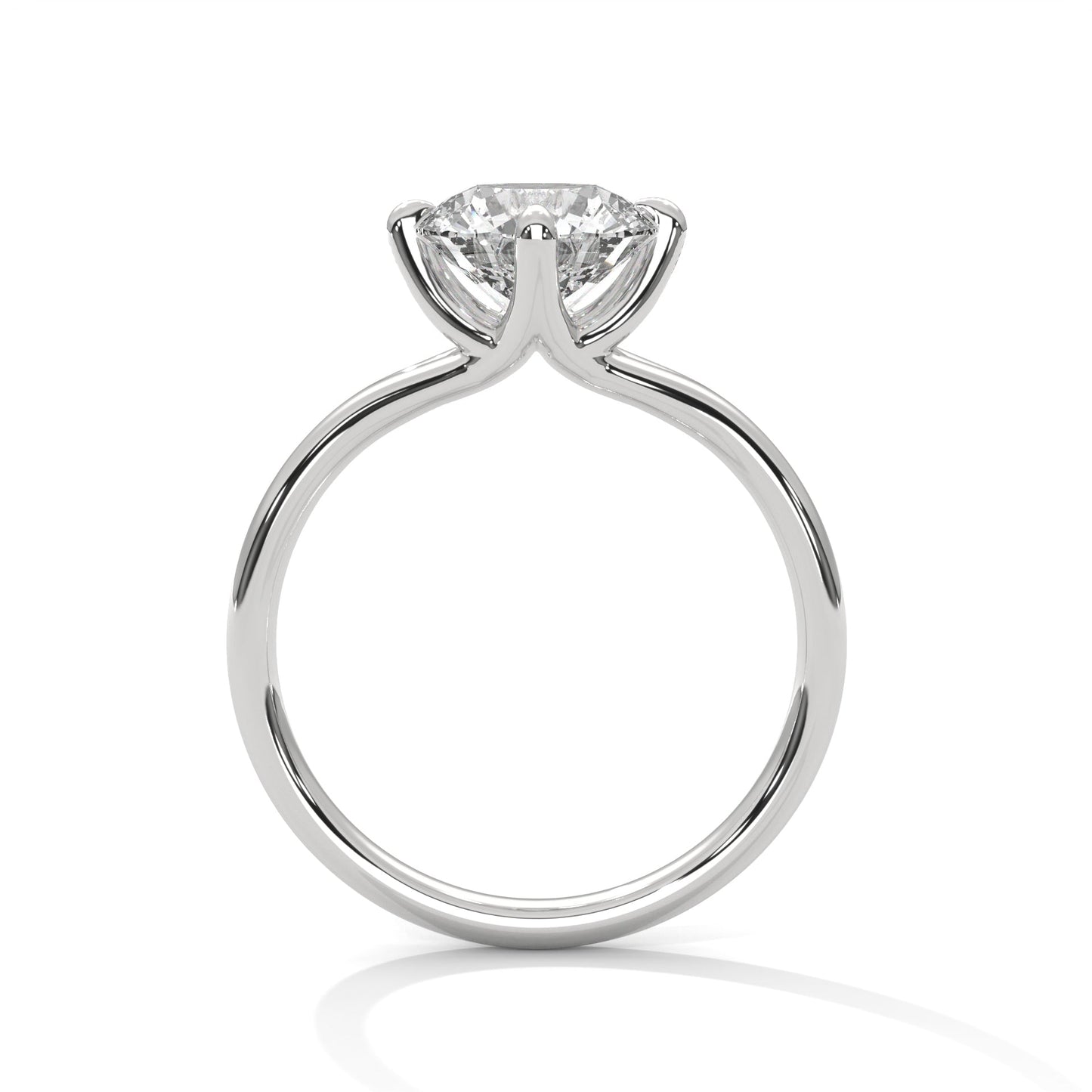 Round Brilliant-Cut Split Shank Engagement Ring with 2ct Lab-Grown Diamond (F VS1)