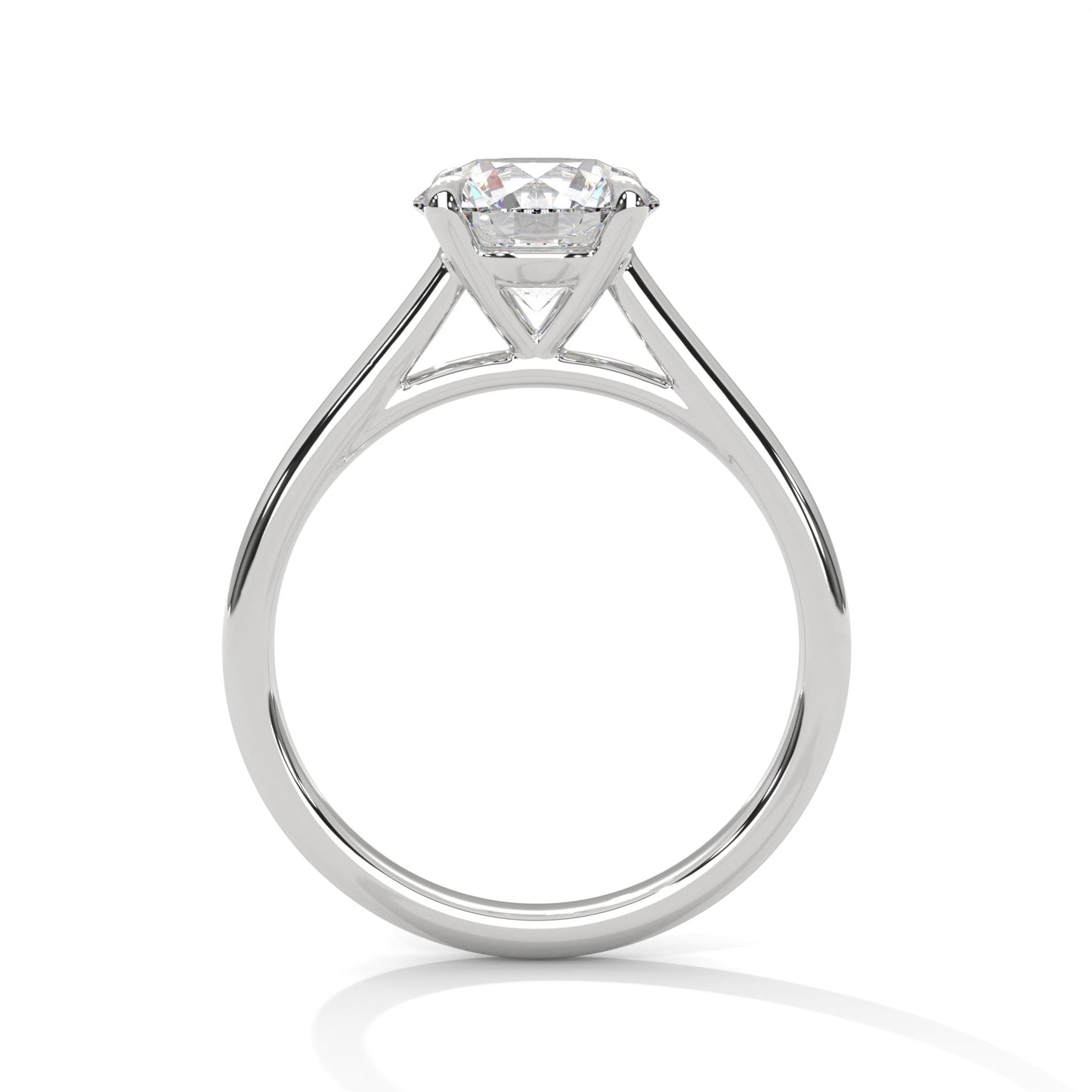 Round Brilliant-Cut Split Shank Engagement Ring |2Ct |F VS