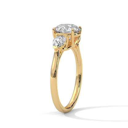 Trinity Pear 3 CTW Round-Cut Diamond Engagement Ring | E-VS1