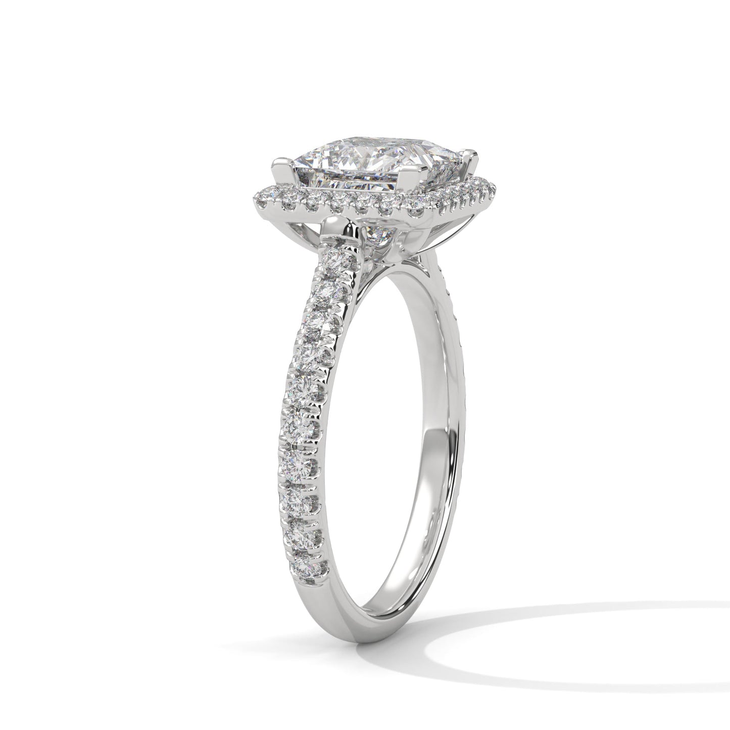 Halo Princess-Cut 1.5 CTW Lab Grown Diamond Ring | 2.07 CTW