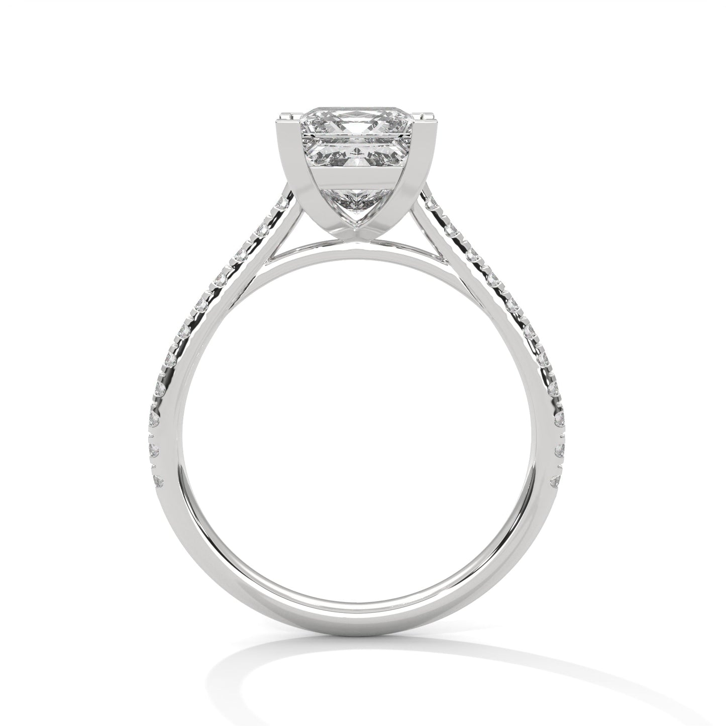 Vespera Glow 1.5 CT Princess-Cut Lab Grown Diamond Pave Ring | 1.72 CTW