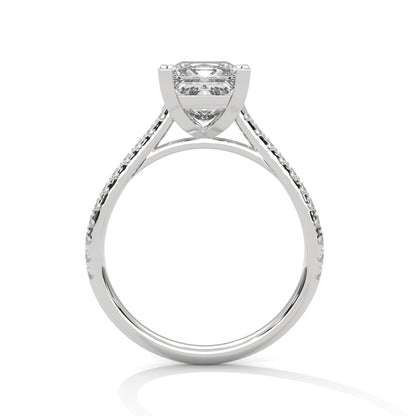 Vespera Glow 1.5 CT Princess-Cut Lab Grown Diamond Pave Ring | 1.72 CTW
