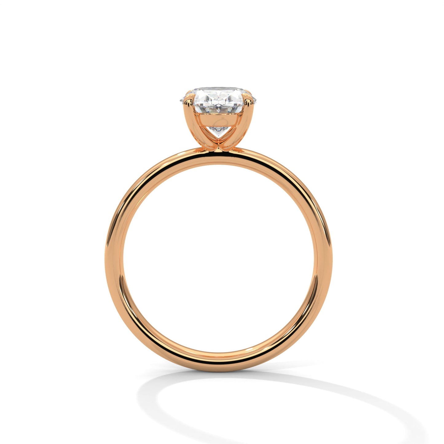 Elegance 2 CT Oval Cut Diamond Solitaire Ring | 14K & 18K Gold