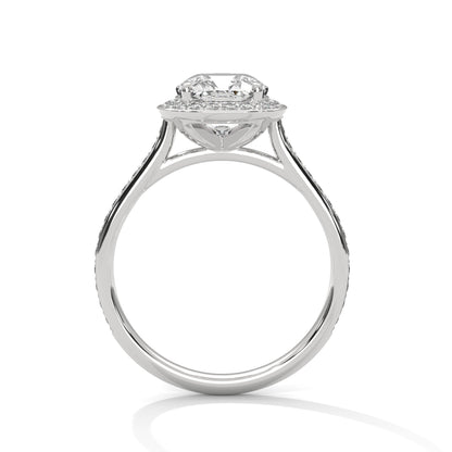 Radiance 2.42 CTW Cushion Diamond Halo Engagement Ring | E VS1