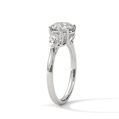 Trinity Pear 3 CTW Round-Cut Diamond Engagement Ring | E-VS1