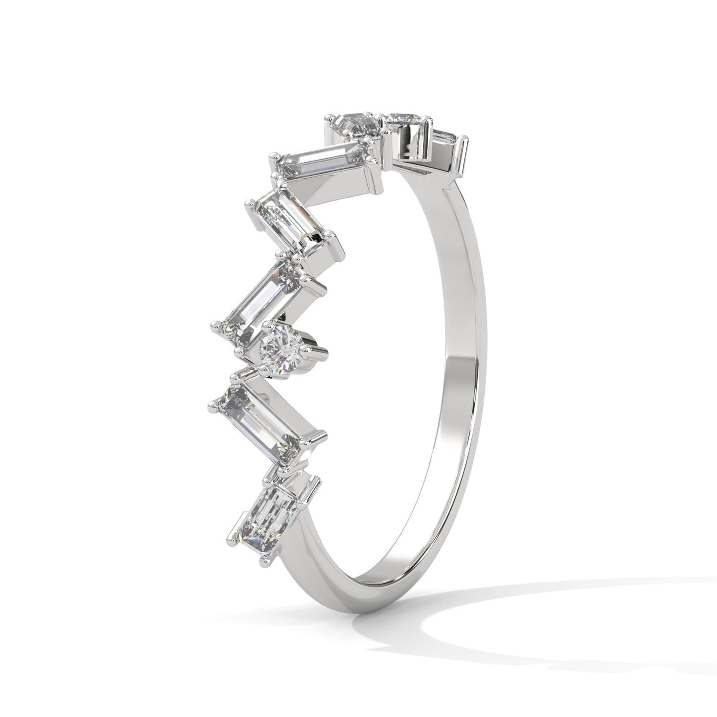 Geometric Grace: Mixed Diamond Geometric Gold Band | 1.04 CTW