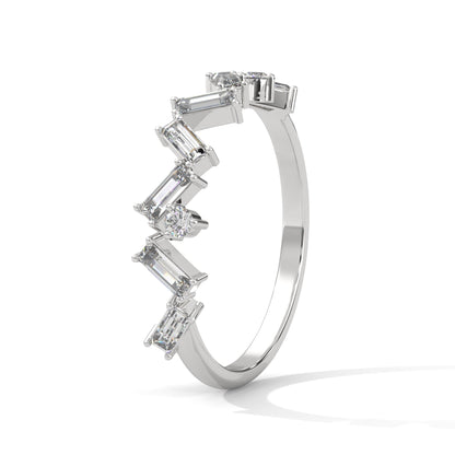 Geometric Grace: Mixed Diamond Geometric Gold Band | 1.04 CTW