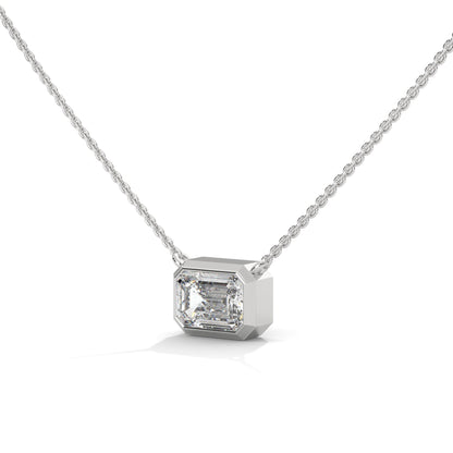 Emerald-Cut Diamond Pendant Necklace 0.75ct | 14K Gold | 16-18inch Chain
