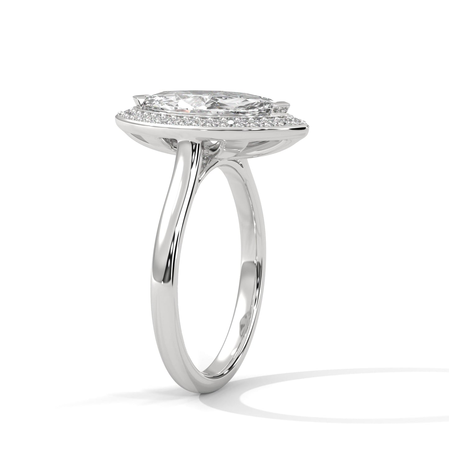 Double Halo 1.5 CTW Marquise-Cut Lab Grown Diamond Ring | 1.66 CTW