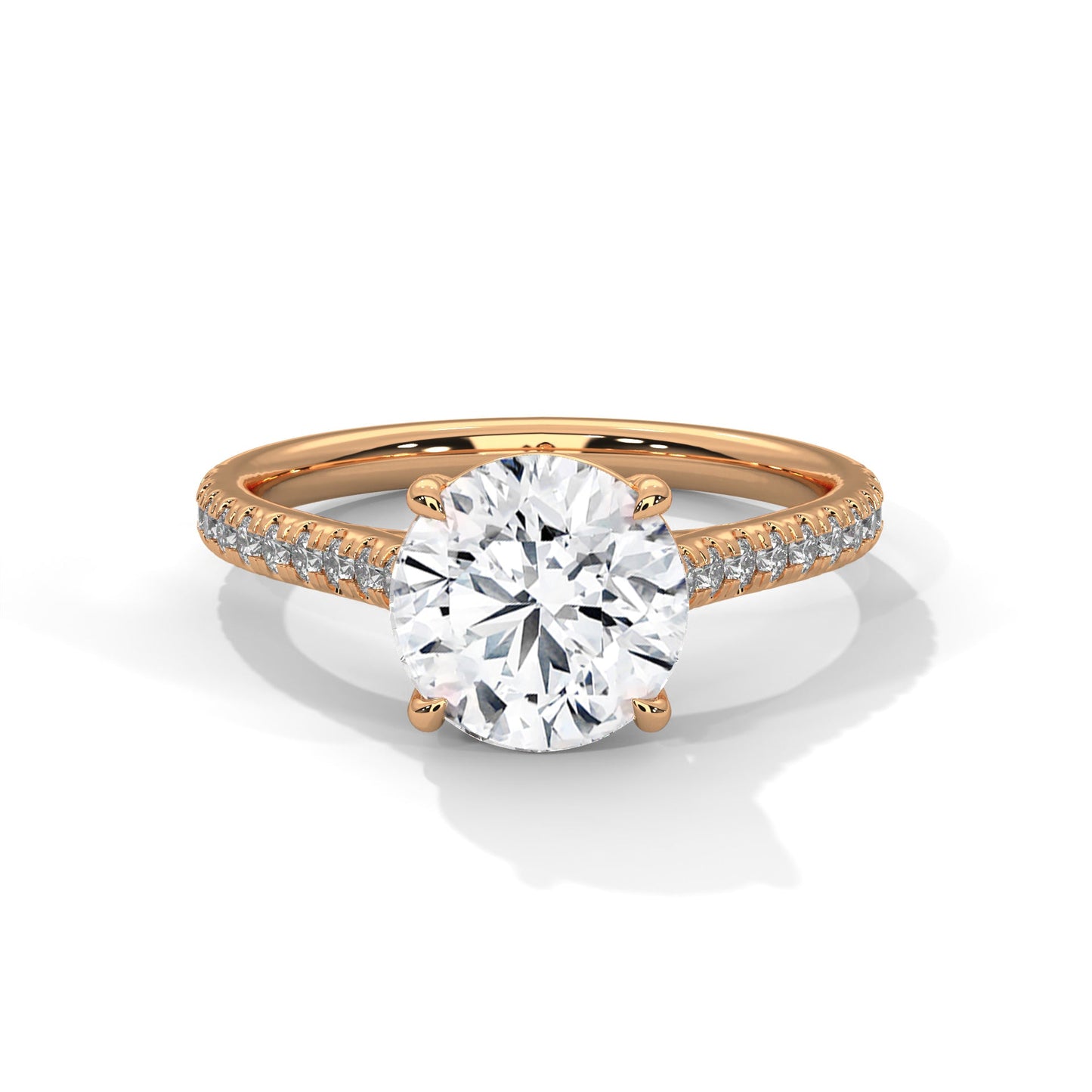Radiant Harmony 1.5 CT Round-Cut Lab Grown Diamond Pave Ring | 1.72 CTW