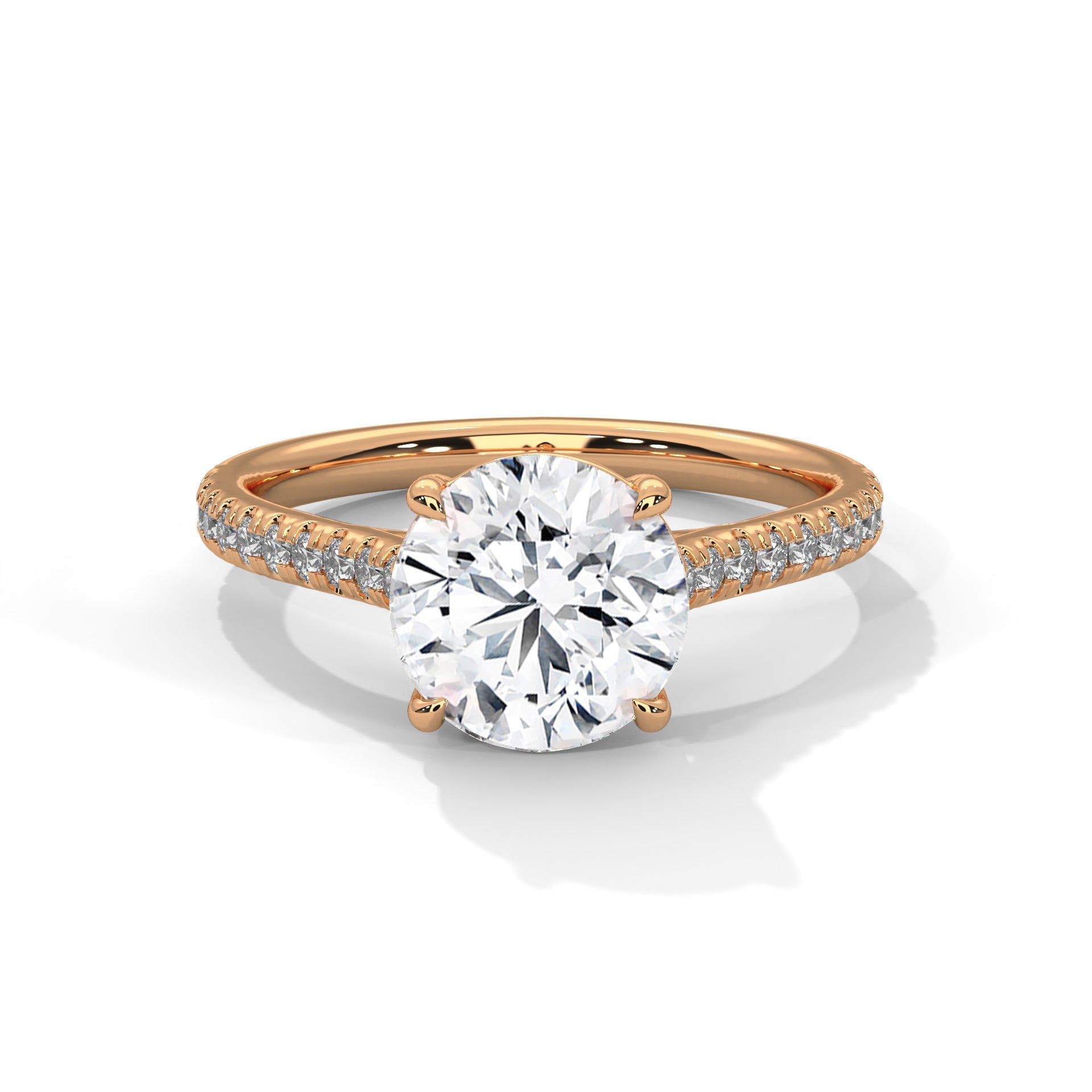 Radiant Harmony 1.5 CT Round-Cut Lab Grown Diamond Pave Ring | 1.72 CTW