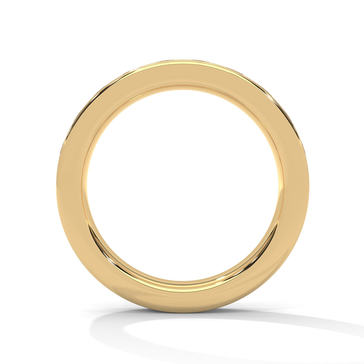 Radiant Harmony: Gold Round Diamond Channel Set Band Ring| 1.08 CTW