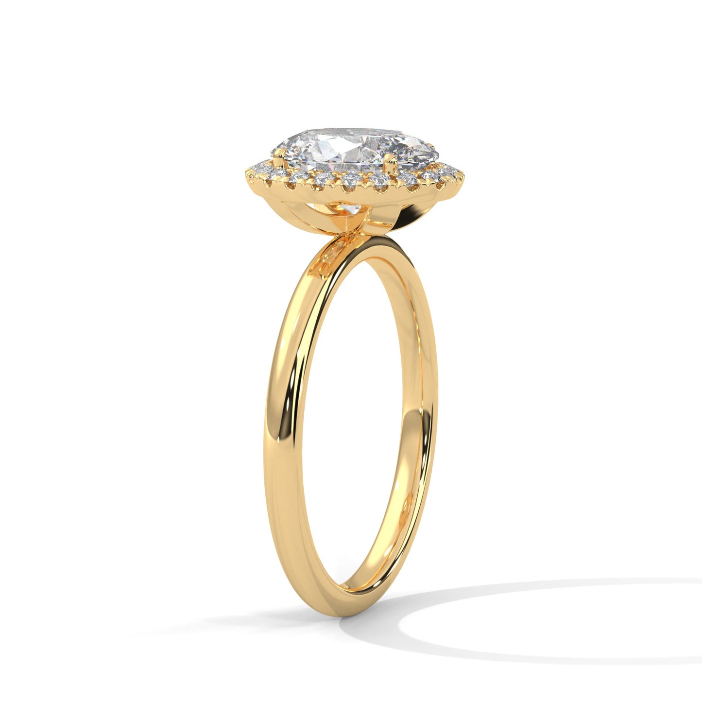 Regal Glow 2.16 CTW Oval Cut Diamond Halo Engagement Ring | E-VS