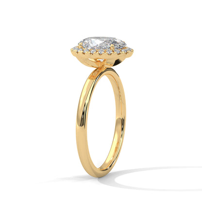 Regal Glow 2.16 CTW Oval Cut Diamond Halo Engagement Ring | E-VS