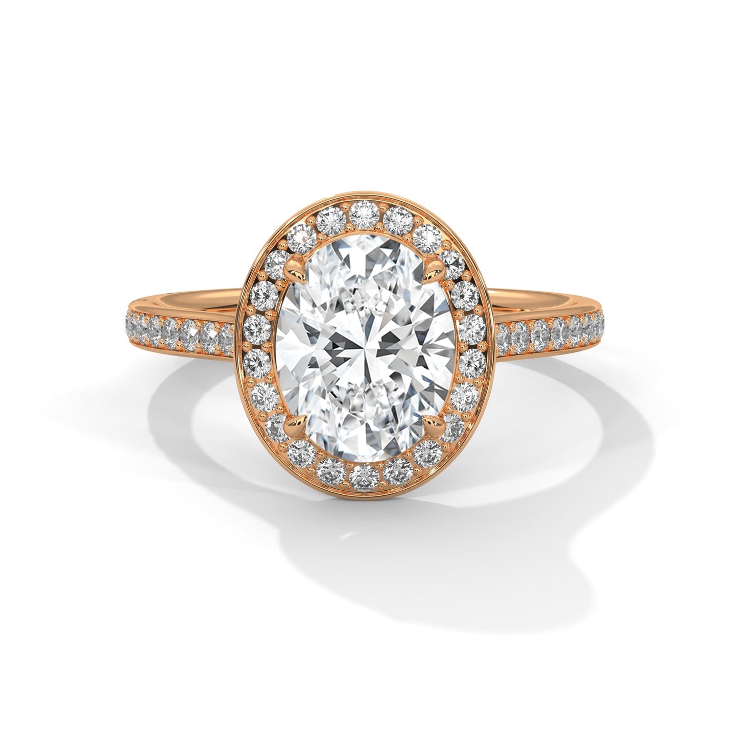 Seraphina 1.5ct Oval Lab-Grown Diamond Halo Engagement Ring | 1.92 CTW