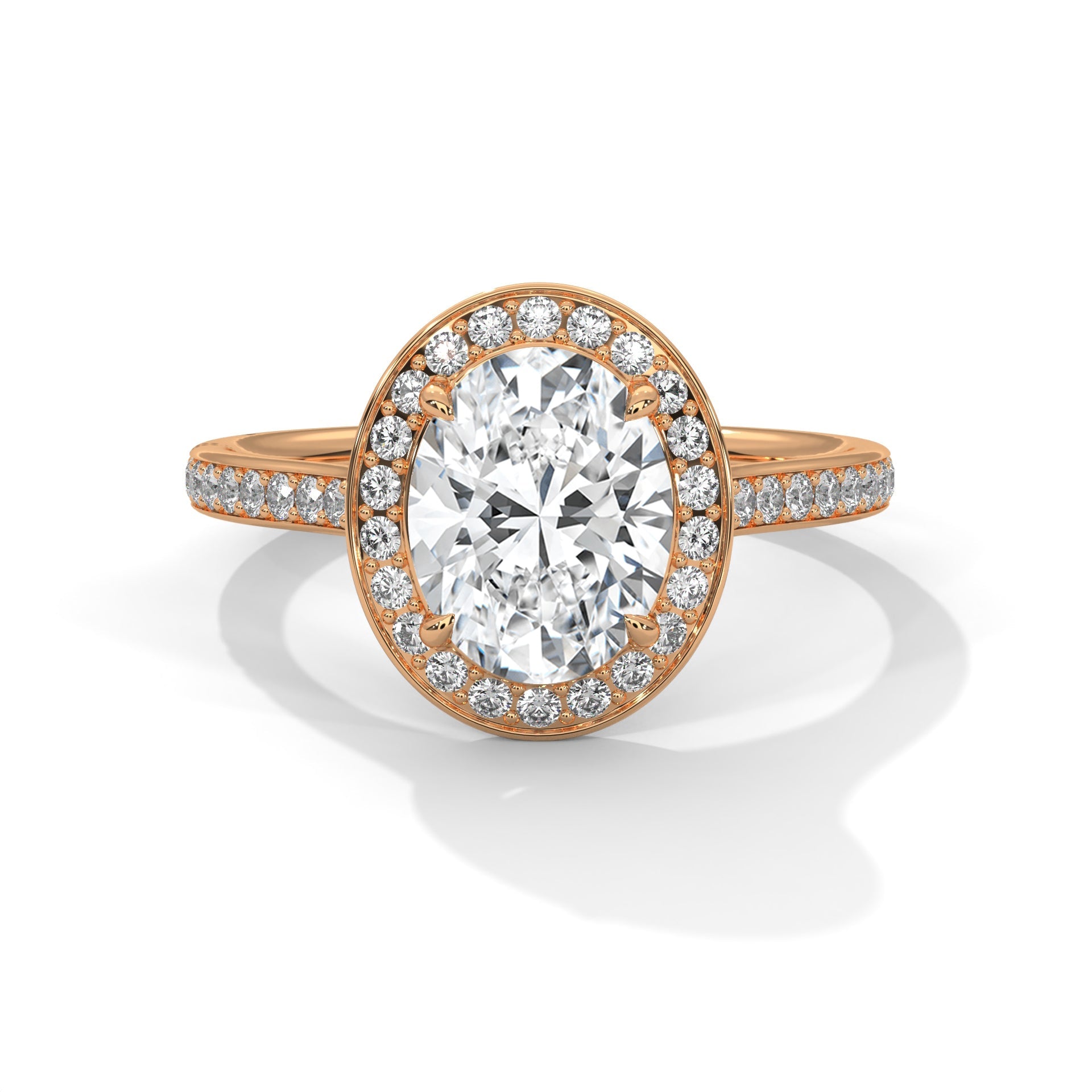Seraphina 1.5ct Oval Lab-Grown Diamond Halo Engagement Ring | 1.92 CTW