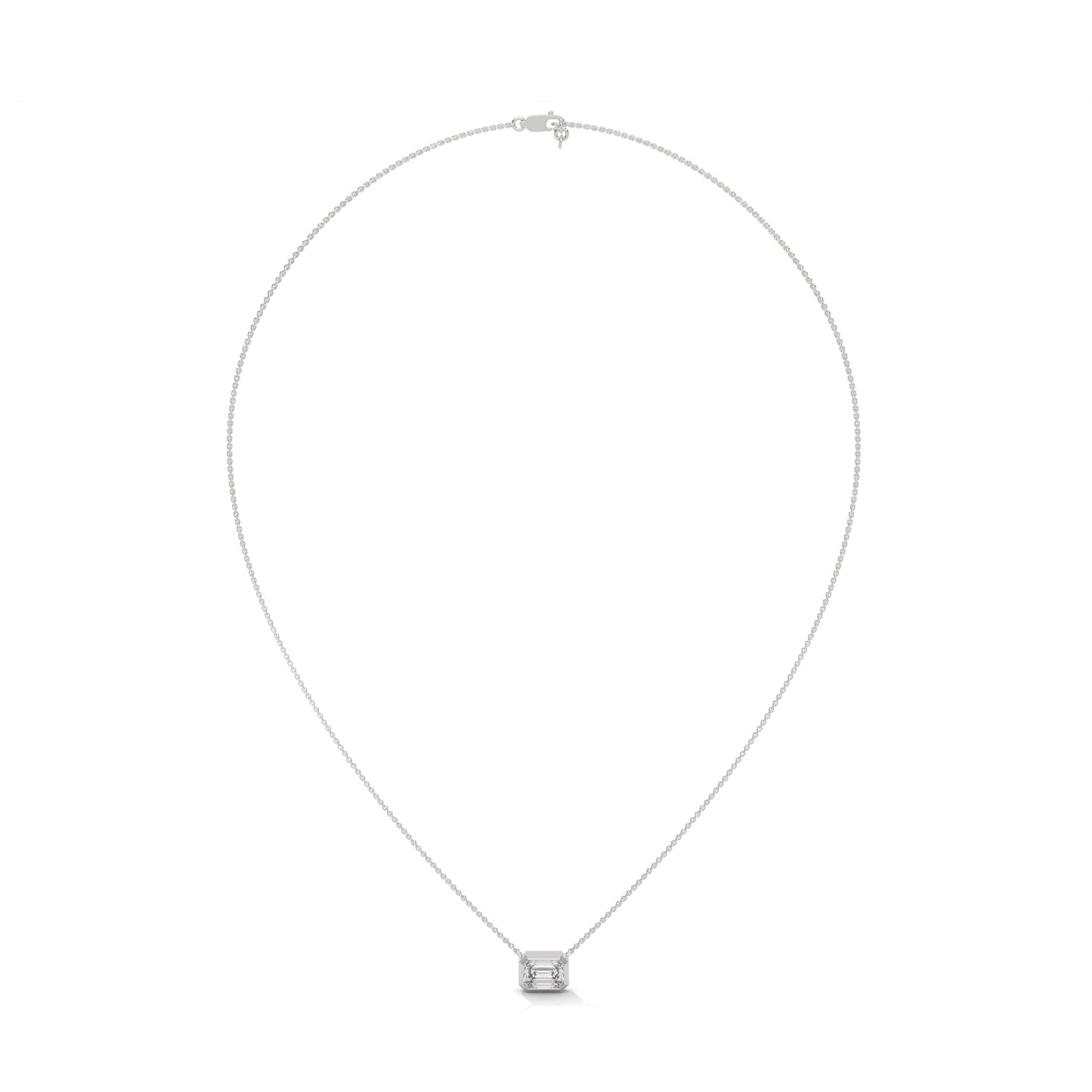 Emerald-Cut Diamond Pendant Necklace 0.75ct | 14K Gold | 16-18inch Chain