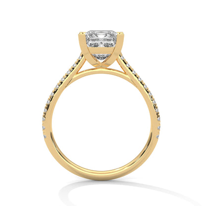 Vespera Glow 1.5 CT Princess-Cut Lab Grown Diamond Pave Ring | 1.72 CTW