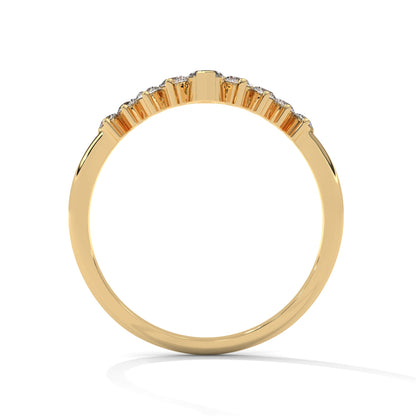 Celestial Marquise and Round Diamond Accent Gold Ring| 0.14 CTW