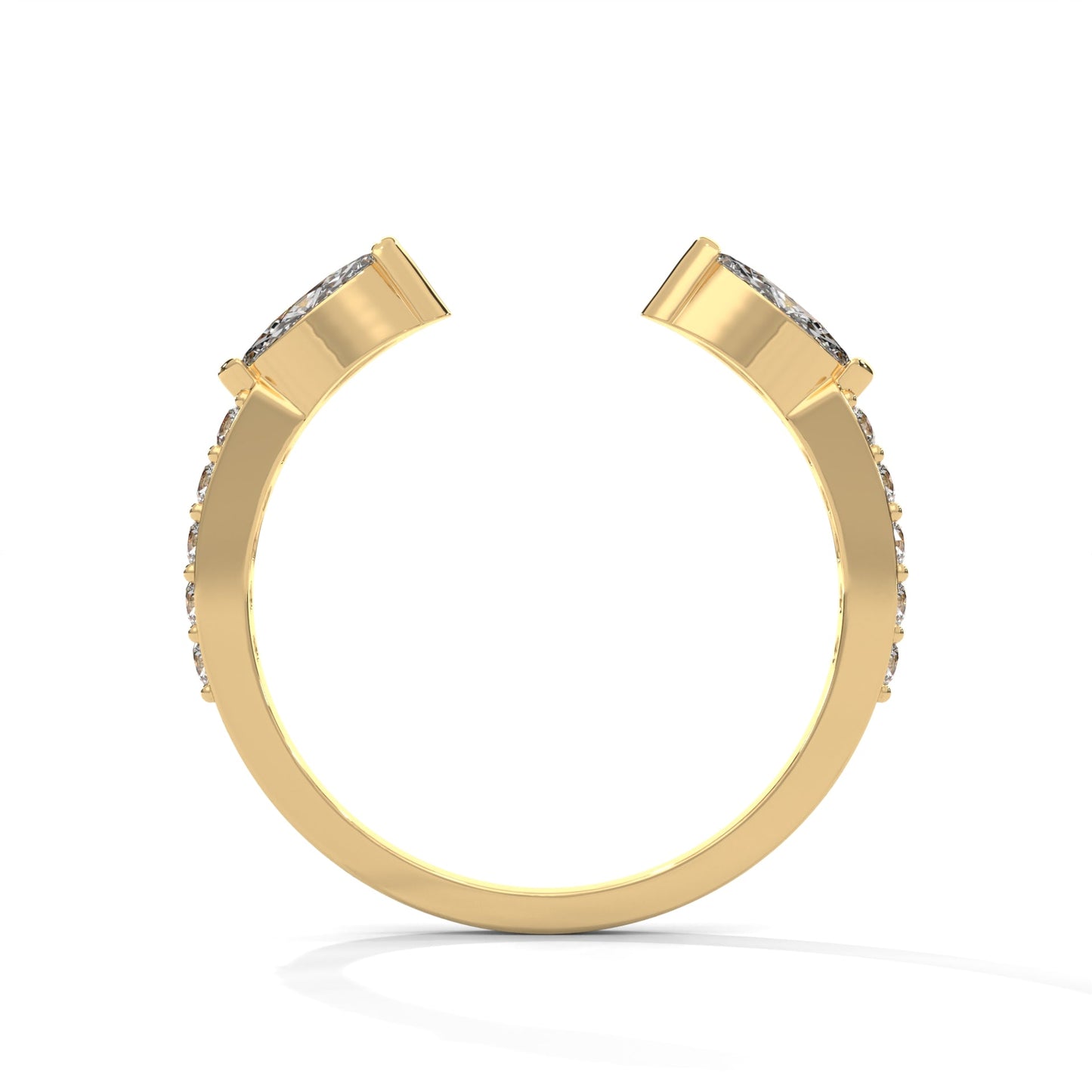 Modern Marquise Lab-Grown Diamond Gold Open Wedding Band | 0.54 CTW