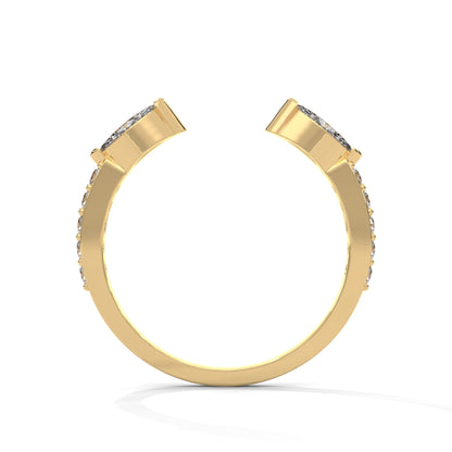 Modern Marquise Lab-Grown Diamond Gold Open Wedding Band | 0.54 CTW