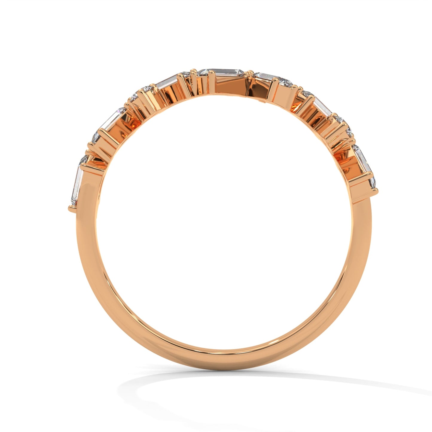 Geometric Grace: Mixed Diamond Geometric Gold Band | 1.04 CTW