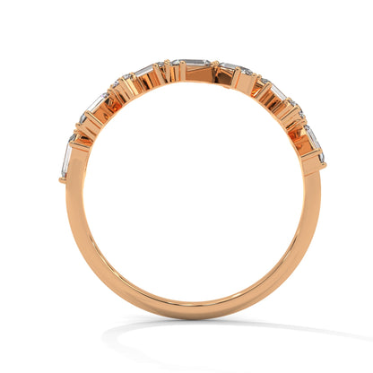 Geometric Grace: Mixed Diamond Geometric Gold Band | 1.04 CTW