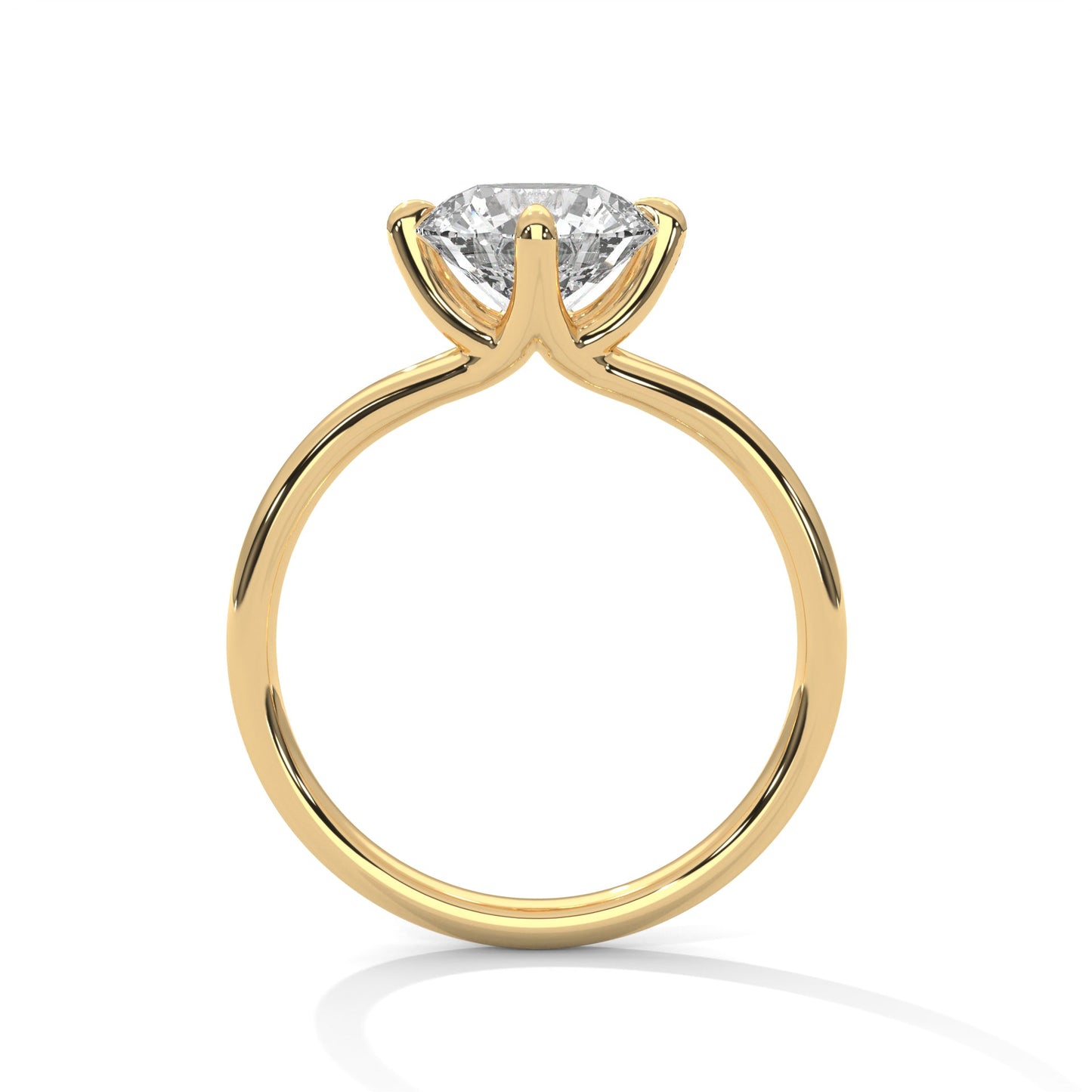 Round Brilliant-Cut Split Shank Engagement Ring with 2ct Lab-Grown Diamond (F VS1)