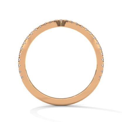 Elegant Round Lab-Grown Diamond Gold V-Shaped Wedding Band | 0.22 CTW