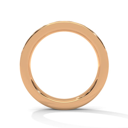 Radiant Harmony: Gold Round Diamond Channel Set Band Ring| 1.08 CTW