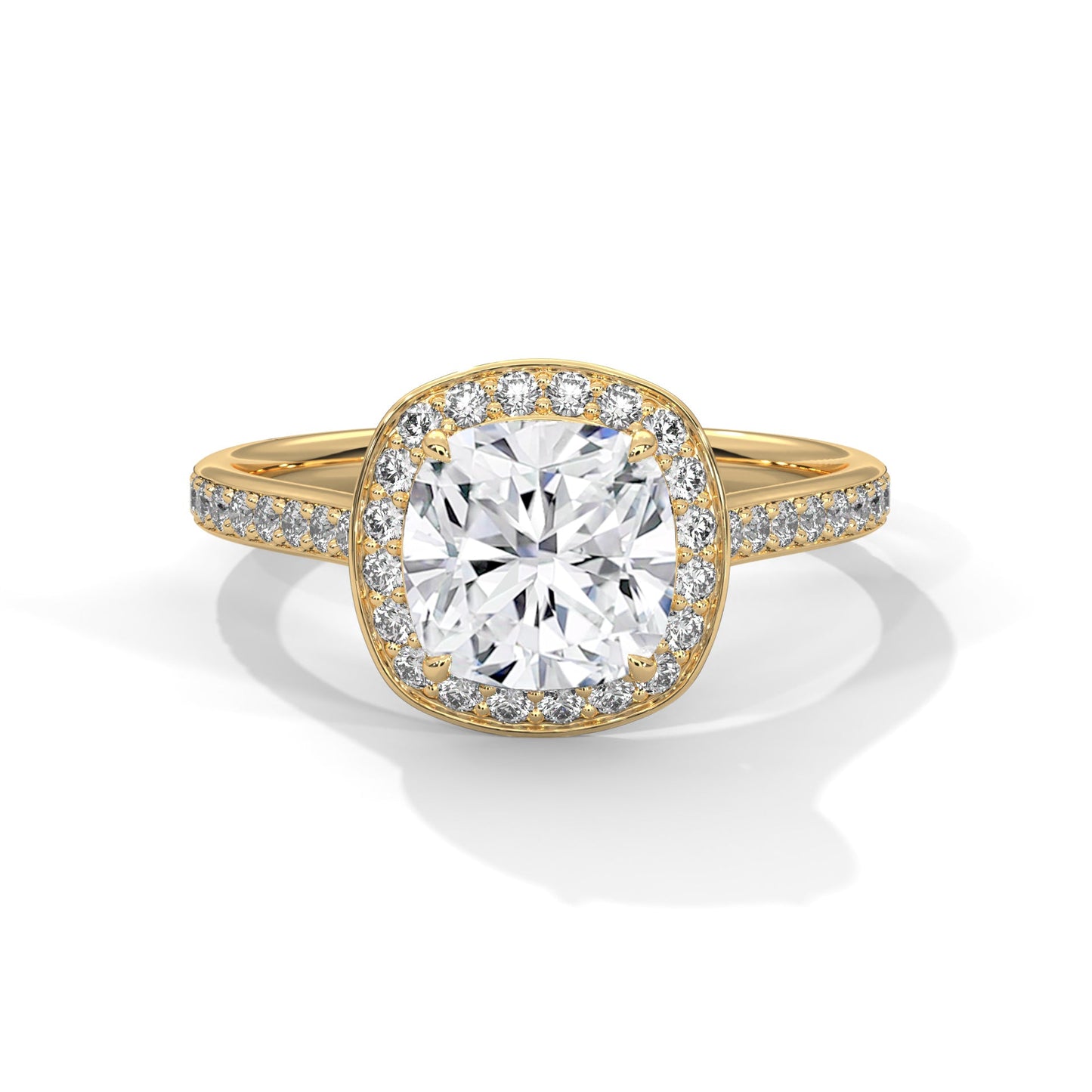 Radiance 2.42 CTW Cushion Diamond Halo Engagement Ring | E VS1