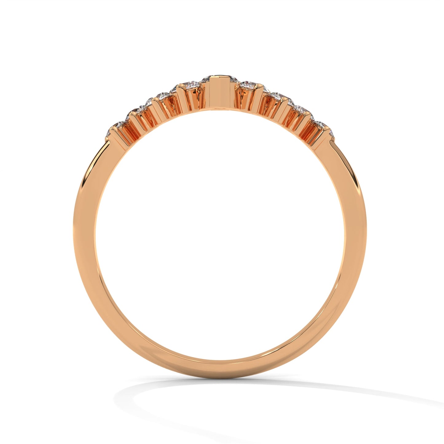 Celestial Marquise and Round Diamond Accent Gold Ring| 0.14 CTW