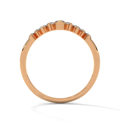 Celestial Marquise and Round Diamond Accent Gold Ring| 0.14 CTW