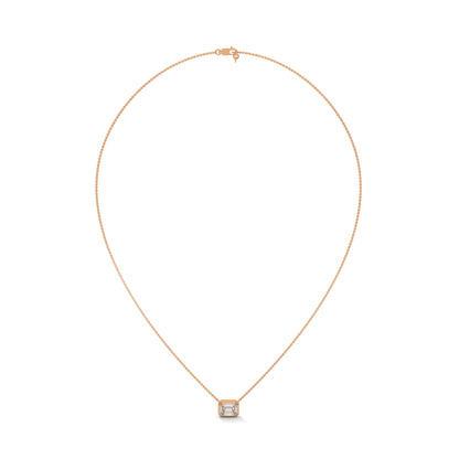 Emerald-Cut Diamond Pendant Necklace 0.75ct | 14K Gold | 16-18inch Chain