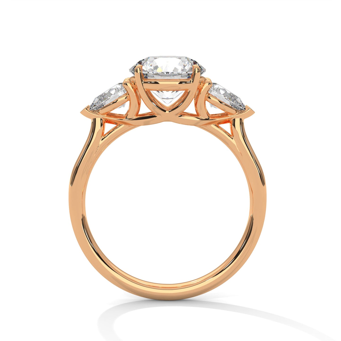 Trinity Pear 3 CTW Round-Cut Diamond Engagement Ring | E-VS1