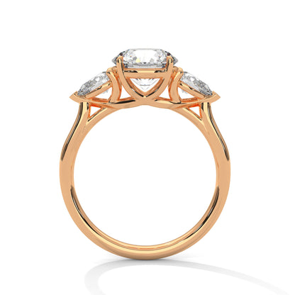 Vanya 1.5ct Round Lab-Grown Diamond Three-Stone Engagement Ring | 2.00 CTW