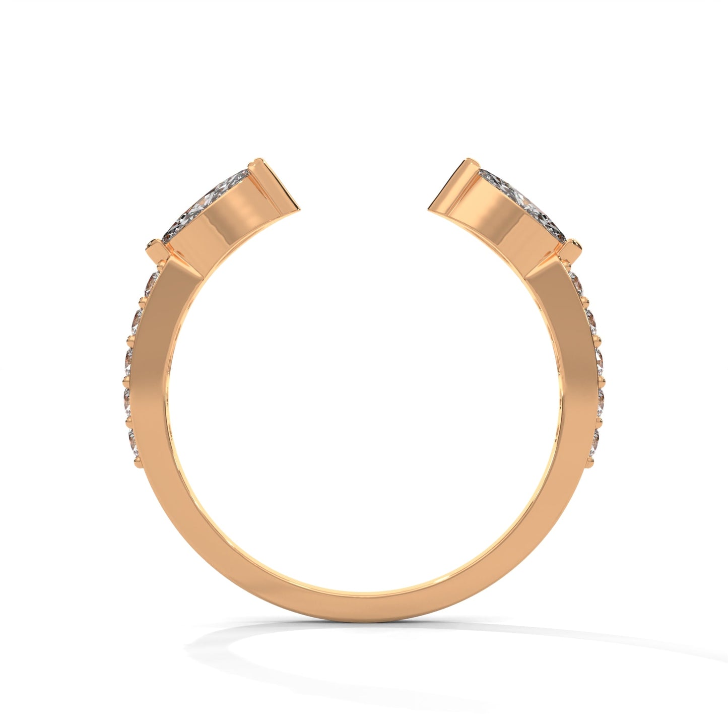 Modern Marquise Lab-Grown Diamond Gold Open Wedding Band | 0.54 CTW