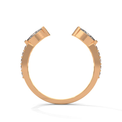 Modern Marquise Lab-Grown Diamond Gold Open Wedding Band | 0.54 CTW