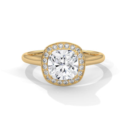 Halo Serenity 2.0ct Cushion Lab Diamond Engagement Ring | 2.16 CTW
