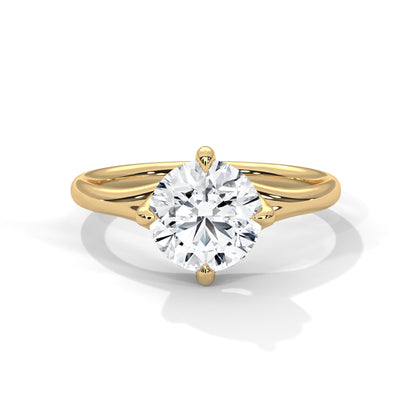 Round Brilliant-Cut Split Shank Engagement Ring with 2ct Lab-Grown Diamond (F VS1)