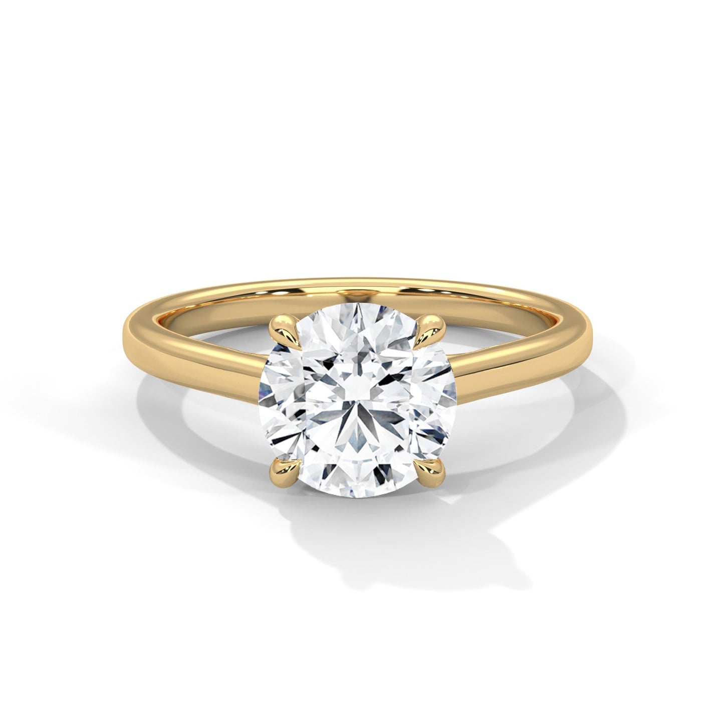 Round Brilliant-Cut Split Shank Engagement Ring |2Ct |F VS