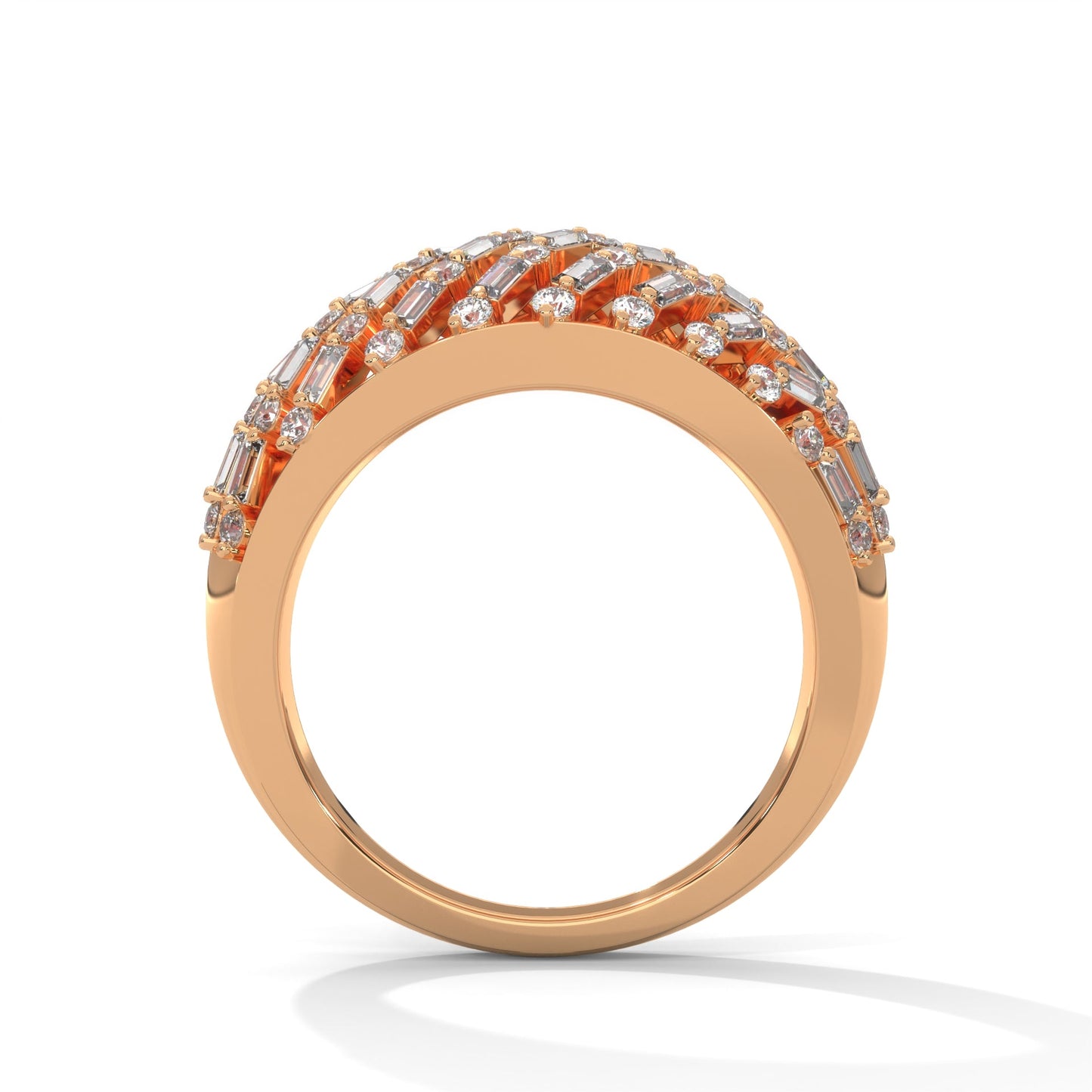 Radiance 0.76 CTW Baguette & Round Lab-Grown Diamond Ring